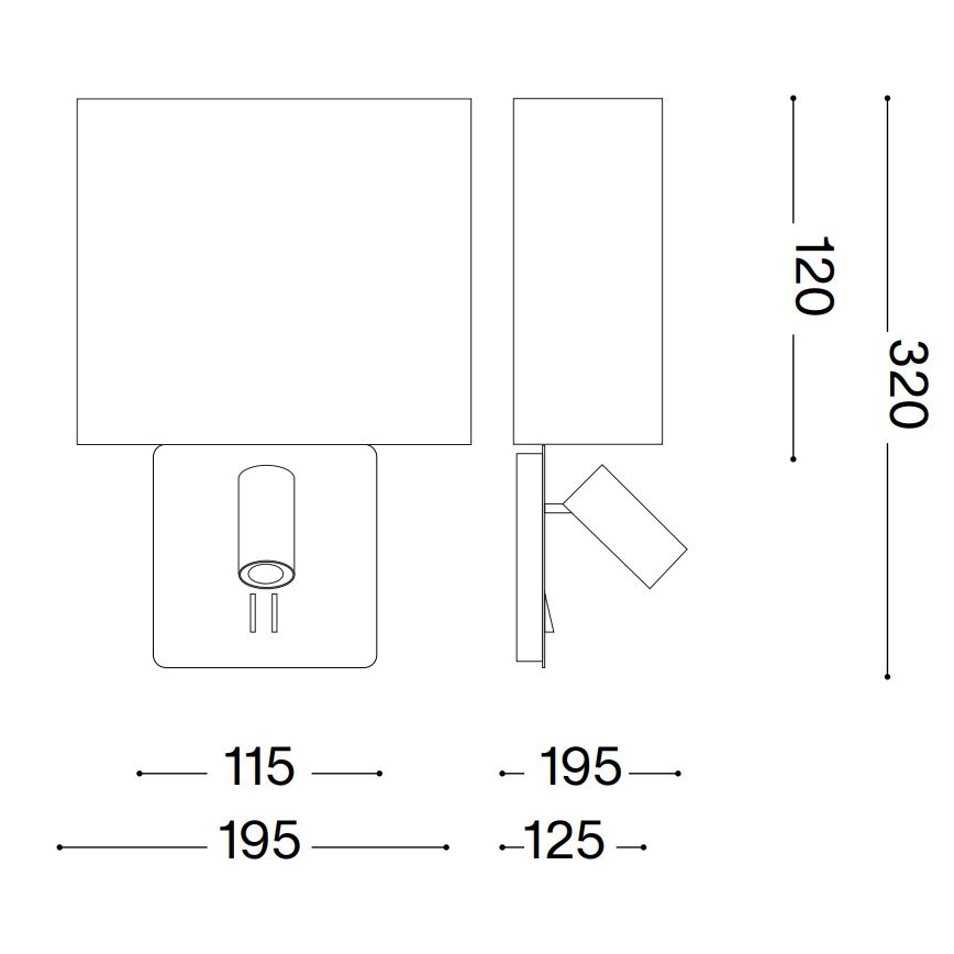 Ideal Lux - Náhradné tienidlo k nástennej lampe GEA biela