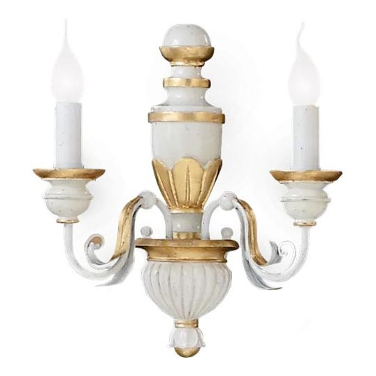 Ideal Lux - Nástenná lampa FIRENZE 2xE14/40W/230V biela/zlatá