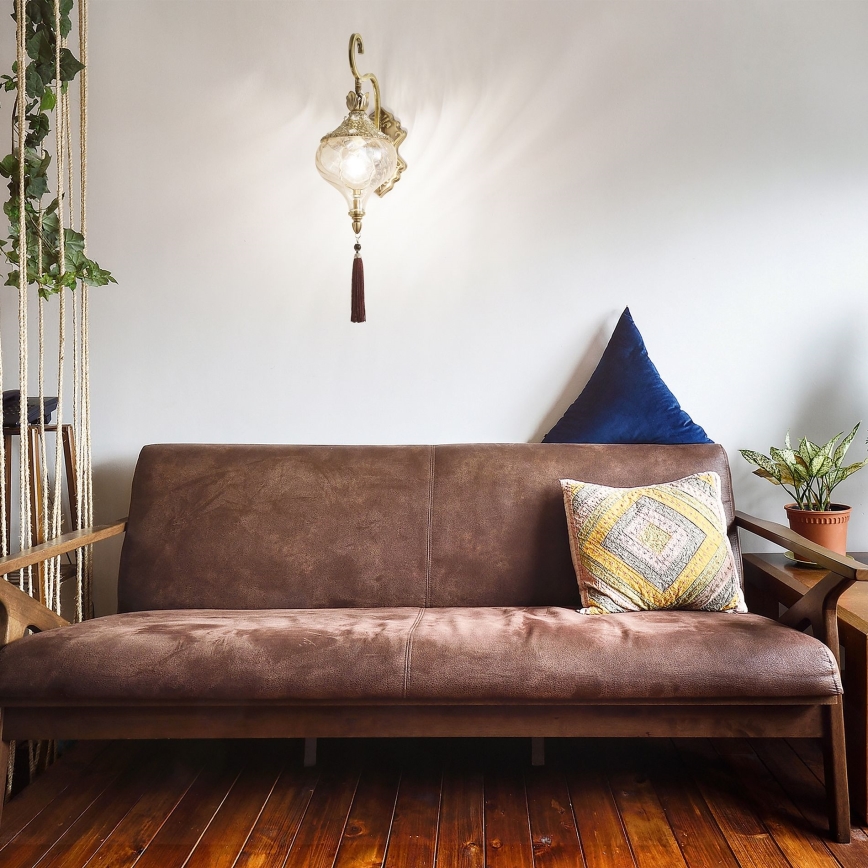 Ideal Lux - Nástenná lampa HAREM 1xE27/42W/230V mosadz