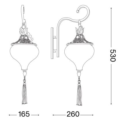 Ideal Lux - Nástenná lampa HAREM 1xE27/42W/230V mosadz