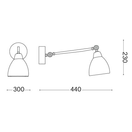 Ideal Lux - Nástenné svietidlo 1xE27/42W/230V čierne