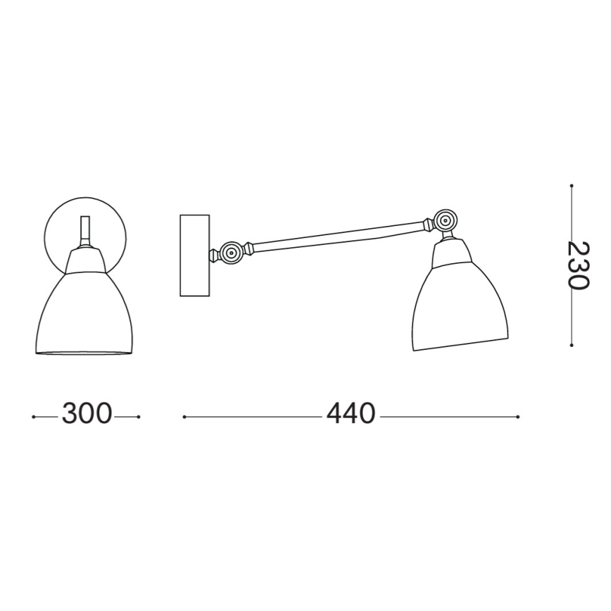 Ideal Lux - Nástenné svietidlo NEWTON 1xE27/42W/230V bronzové