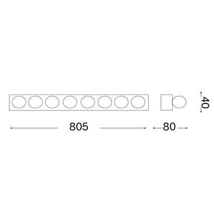 Ideal Lux - Nástenné svietidlo PRIVE 8xE14/40W/230V biela