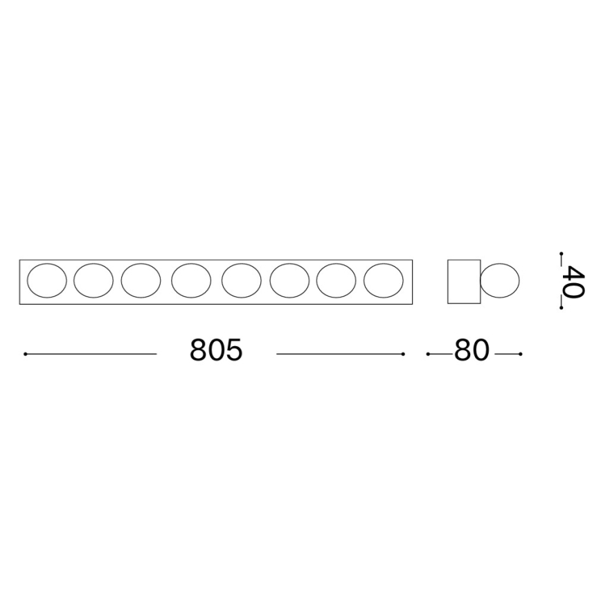 Ideal Lux - Nástenné svietidlo PRIVE 8xE14/40W/230V lesklý chróm
