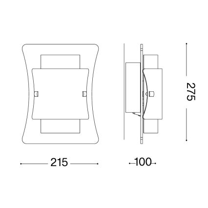 Ideal Lux - Nástenné svietidlo TRIPLO 1xE27/60W/230V priehľadné