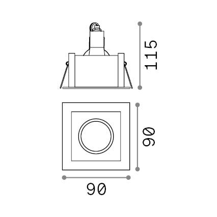 Ideal Lux - Podhľadové svietidlo FUNKY 1xGU10/50W/230V 9x9 cm lesklý chróm