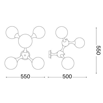 Ideal Lux - Prisadený luster NODI 5xE14/28W/230V 50x55 cm lesklý chróm/biela
