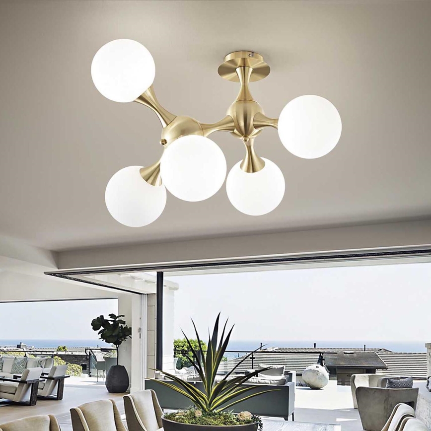 Ideal Lux - Prisadený luster NODI 5xE14/28W/230V mosadz