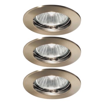 Ideal Lux - Sada 3x zapustených svietidiel JAZZ 1xGU10/50W/230V pr. 7,7 cm bronzové