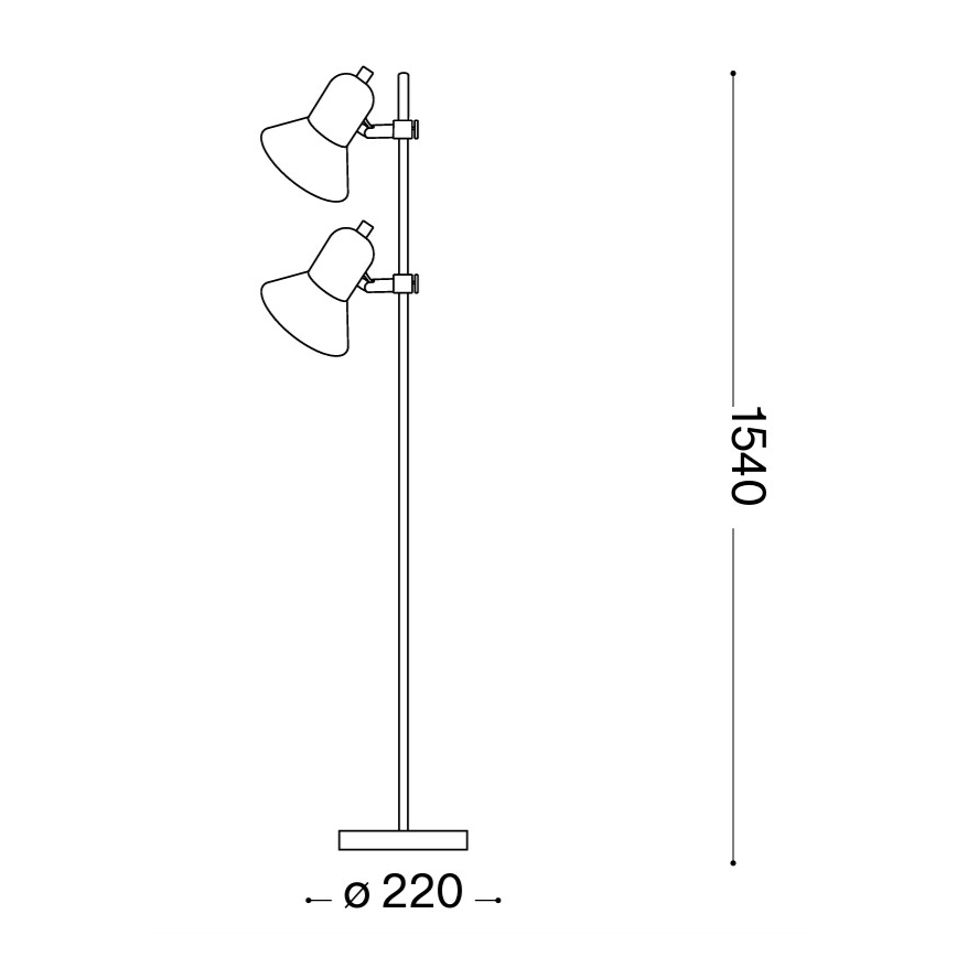 Ideal Lux - Stojacia lampa 2xE27/60W/230V čierna