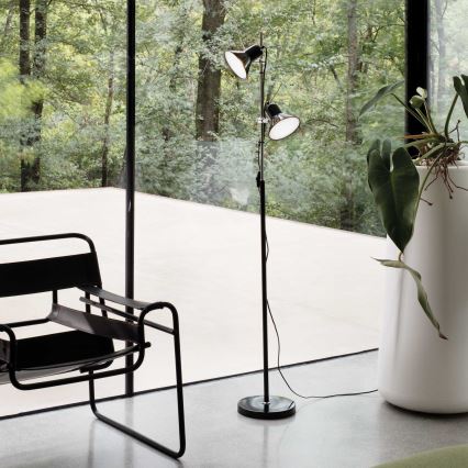 Ideal Lux - Stojacia lampa POLLY 2xE27/60W/230V čierna