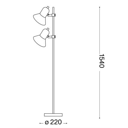 Ideal Lux - Stojacia lampa POLLY 2xE27/60W/230V čierna