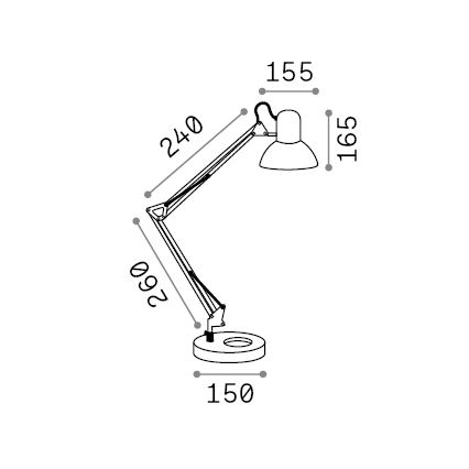 Ideal Lux - Stolová lampa 1xE27/42W/230V čierna