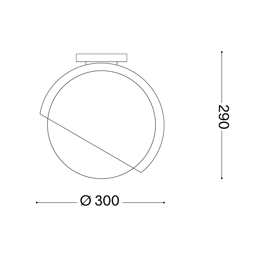 Ideal Lux - Stropné svietidlo BLOOM 1xE27/42W/230V, priemer 30 cm, čierne
