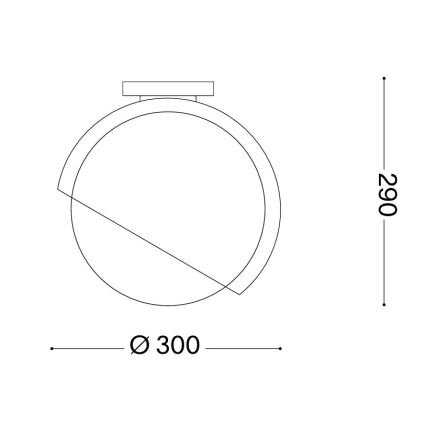 Ideal Lux - Stropné svietidlo BLOOM 1xE27/42W/230V, priemer 30 cm, zlaté/dymovo-béžové