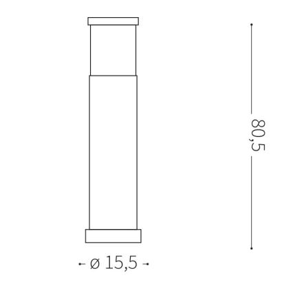 Ideal Lux - Vonkajšia lampa 1xE27/42W/230V 80 cm IP44 antracit