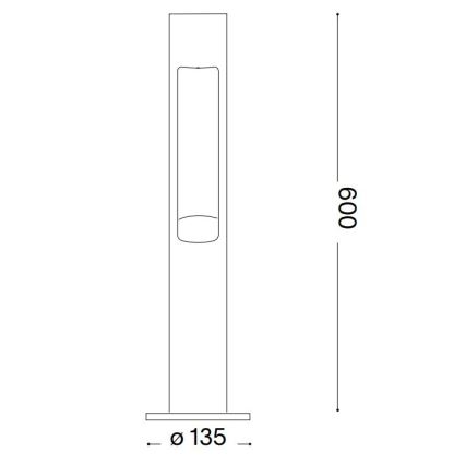 Ideal Lux - Vonkajšia lampa ACQUA 1xG9/15W/230V 60 cm IP44 hnedá
