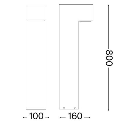 Ideal Lux - Vonkajšia lampa SIRIO 1xGX53/9W/230V 80 cm IP65 biela