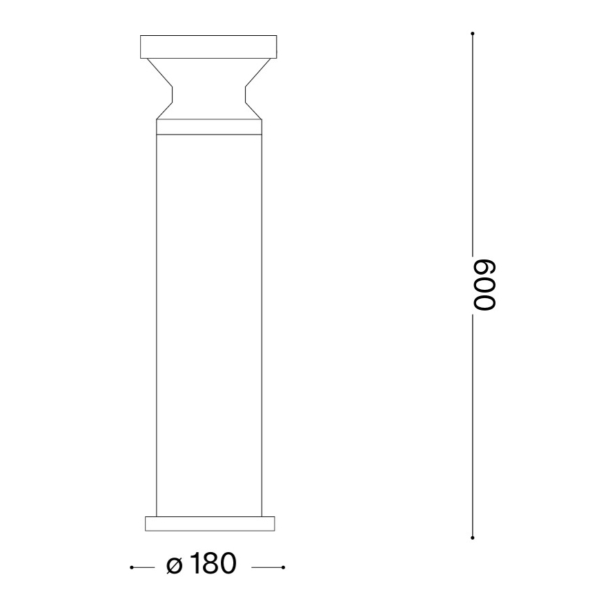 Ideal Lux - Vonkajšia lampa TORRE 1xE27/15W/230V 60 cm IP65 antracitová