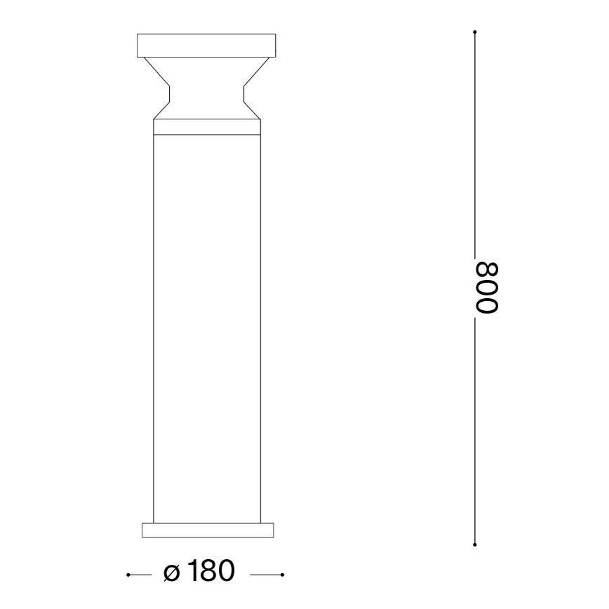 Ideal Lux - Vonkajšia lampa TORRE 1xE27/15W/230V 80 cm IP65 čierna