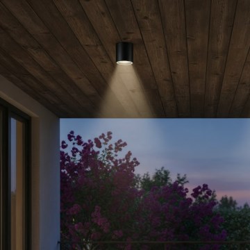 Ideal Lux - Vonkajšie bodové svietidlo GUN 1xGU10/28W/230V pr. 11 cm IP55 čierna