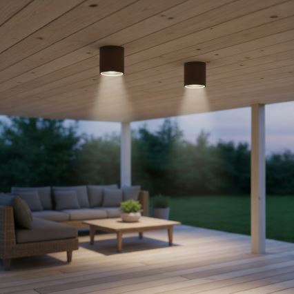 Ideal Lux - Vonkajšie bodové svietidlo GUN 1xGU10/28W/230V, priemer 11 cm, IP55, hnedá