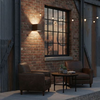 Ideal Lux - vonkajšie nástenné LED svietidlo ATOM LED/12W/230V CRI 90 IP54 hnedá