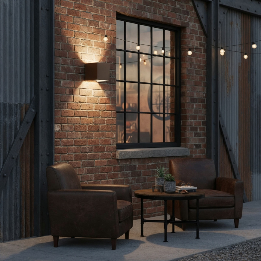Ideal Lux - vonkajšie nástenné LED svietidlo ATOM LED/12W/230V CRI 90 IP54 hnedá