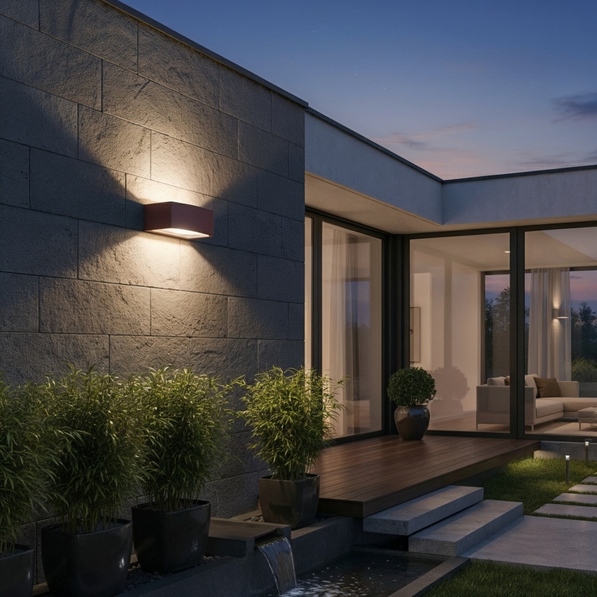 Ideal Lux - Vonkajšie nástenné svietidlo ANDROMEDA 1xE27/60W/230V IP55 hnedá