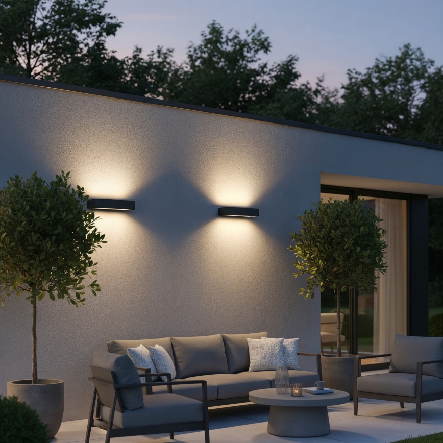 Ideal Lux - Vonkajšie nástenné svietidlo ANDROMEDA 2xE27/60W/230V IP55 antracit