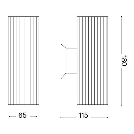 Ideal Lux - Vonkajšie nástenné svietidlo BASE 2xGU10/28W/230V IP44 čierna