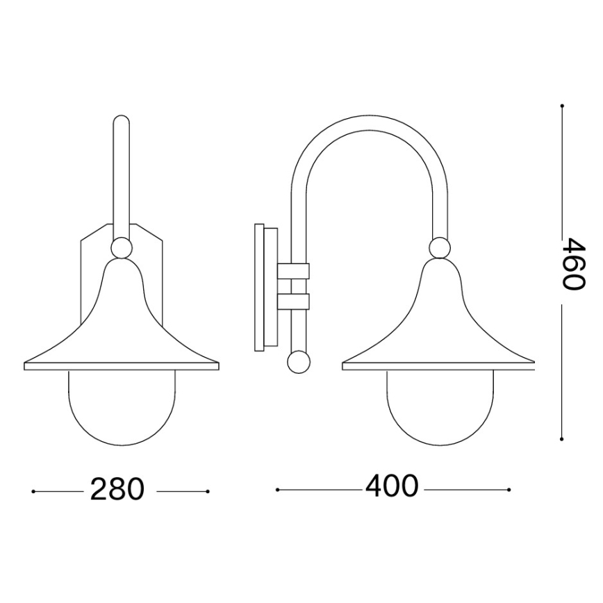 Ideal Lux - Vonkajšie nástenné svietidlo CIMA 1xE27/52W/230V IP43 antracit