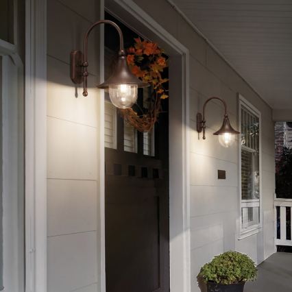Ideal Lux - Vonkajšie nástenné svietidlo CIMA 1xE27/52W/230V IP43 hnedé