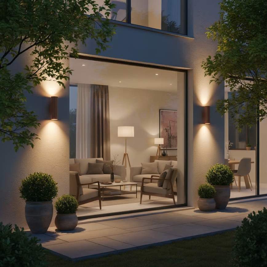 Ideal Lux - Vonkajšie nástenné svietidlo GUN 1xE27/60W/230V 31 cm IP54 hnedá