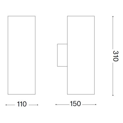 Ideal Lux - Vonkajšie nástenné svietidlo GUN 1xE27/60W/230V 31 cm IP54 hnedá