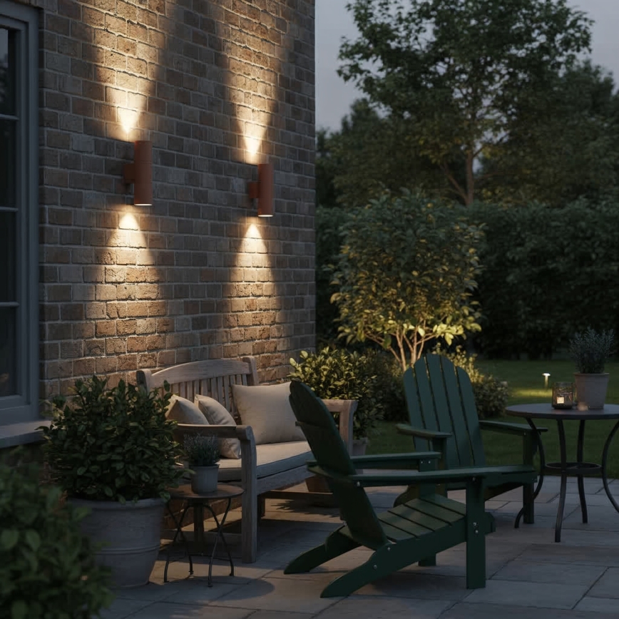 Ideal Lux - Vonkajšie nástenné svietidlo GUN 1xGU10/35W/230V 21 cm IP44 hnedé