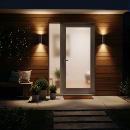 Ideal Lux - Vonkajšie nástenné svietidlo GUN 1xGU10/35W/230V 21 cm IP44 šedé