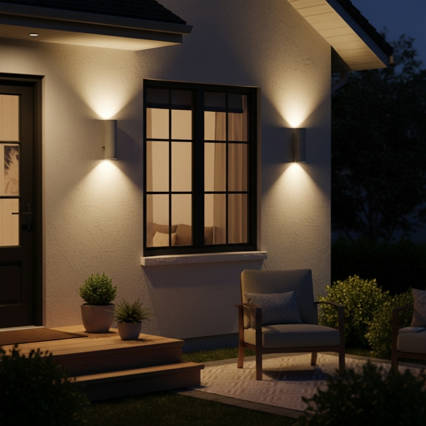 Ideal Lux - Vonkajšie nástenné svietidlo GUN 1xGU10/35W/230V 21 cm IP44 šedé