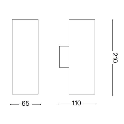 Ideal Lux - Vonkajšie nástenné svietidlo GUN 1xGU10/35W/230V 21 cm IP44 šedé