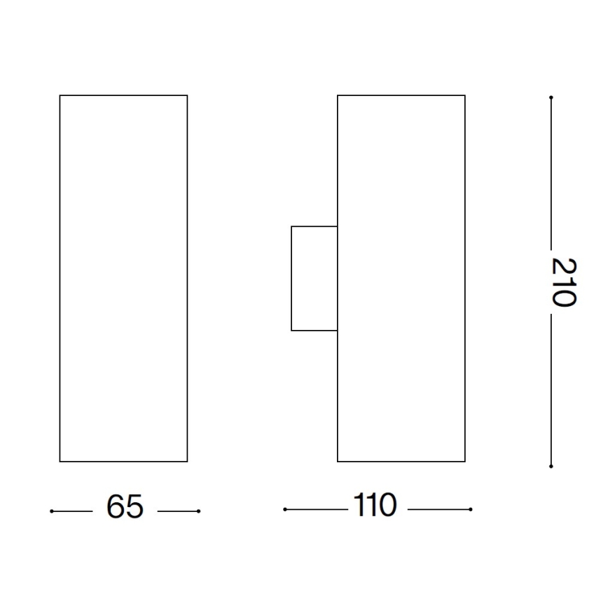 Ideal Lux - Vonkajšie nástenné svietidlo GUN 1xGU10/35W/230V 21 cm IP44 šedé