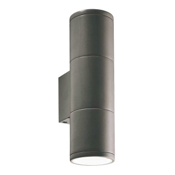 Ideal Lux - Vonkajšie nástenné svietidlo GUN 2xGU10/35W/230V IP44 antracit