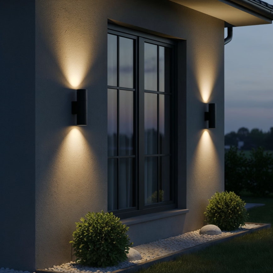 Ideal Lux - Vonkajšie nástenné svietidlo GUN 2xGU10/35W/230V IP44 antracit