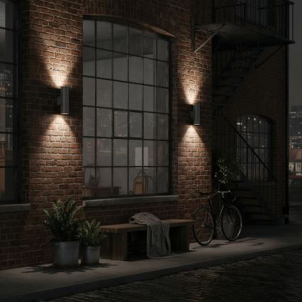 Ideal Lux - Vonkajšie nástenné svietidlo GUN 2xGU10/35W/230V IP44 antracit