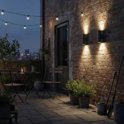 Ideal Lux - Vonkajšie nástenné svietidlo GUN 2xGU10/35W/230V IP44 antracit