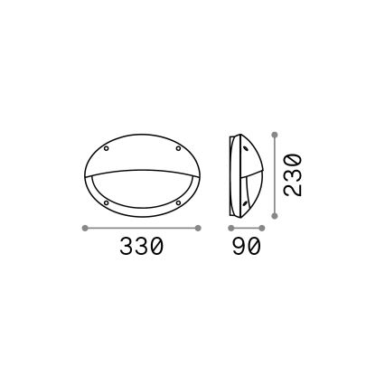 Ideal Lux - Vonkajšie nástenné svietidlo POLAR 1xE27/23W/230V IP66 čierna