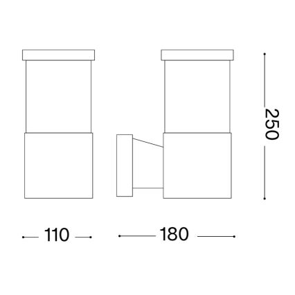 Ideal Lux - Vonkajšie nástenné svietidlo TRONCO 1xE27/42W/230V IP44 antracit