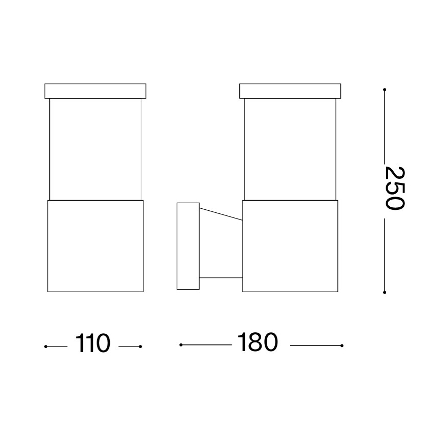 Ideal Lux - Vonkajšie nástenné svietidlo TRONCO 1xE27/42W/230V IP44 antracit