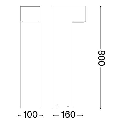 Ideal Lux - Vonkajšie svietidlo SIRIO 1xGX53/9W/230V 80 cm IP65 hnedé