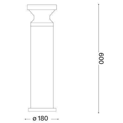 Ideal Lux - Vonkajšie svietidlo TORRE 1xE27/15W/230V 60 cm IP65 čierne