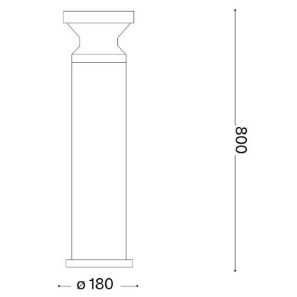 Ideal Lux - Vonkajšie svietidlo TORRE 1xE27/15W/230V 80 cm IP65 hnedé